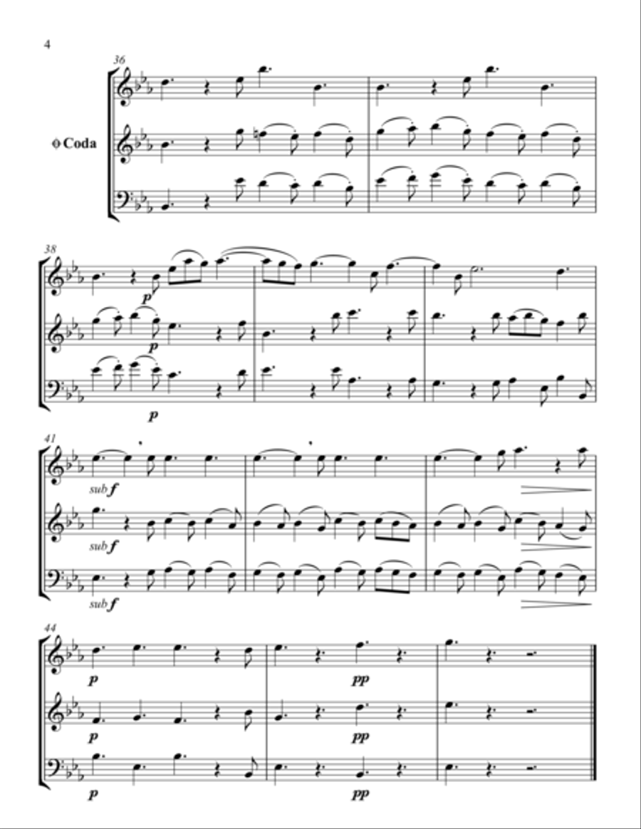 Pastorale (from the Christmas Concerto) Woodwind Trio scores gallery preview page 5