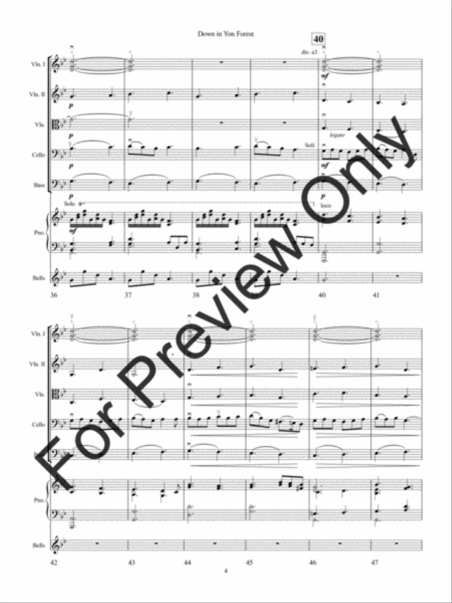 Down in Yon Forest (Score) String Orchestra scores gallery preview page 7