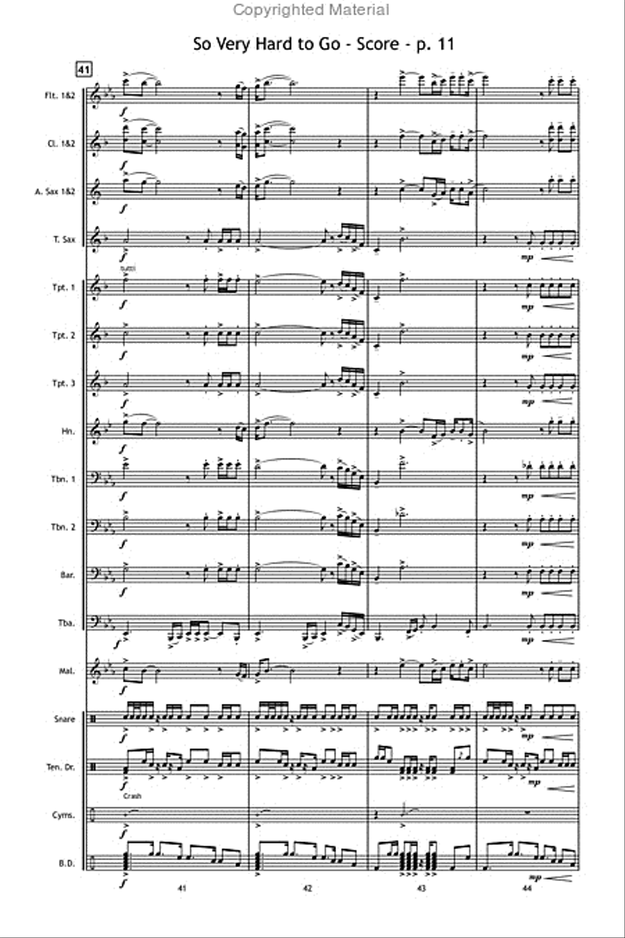 So Very Hard to Go So Very Hard to Go Marching Band scores gallery preview page 12