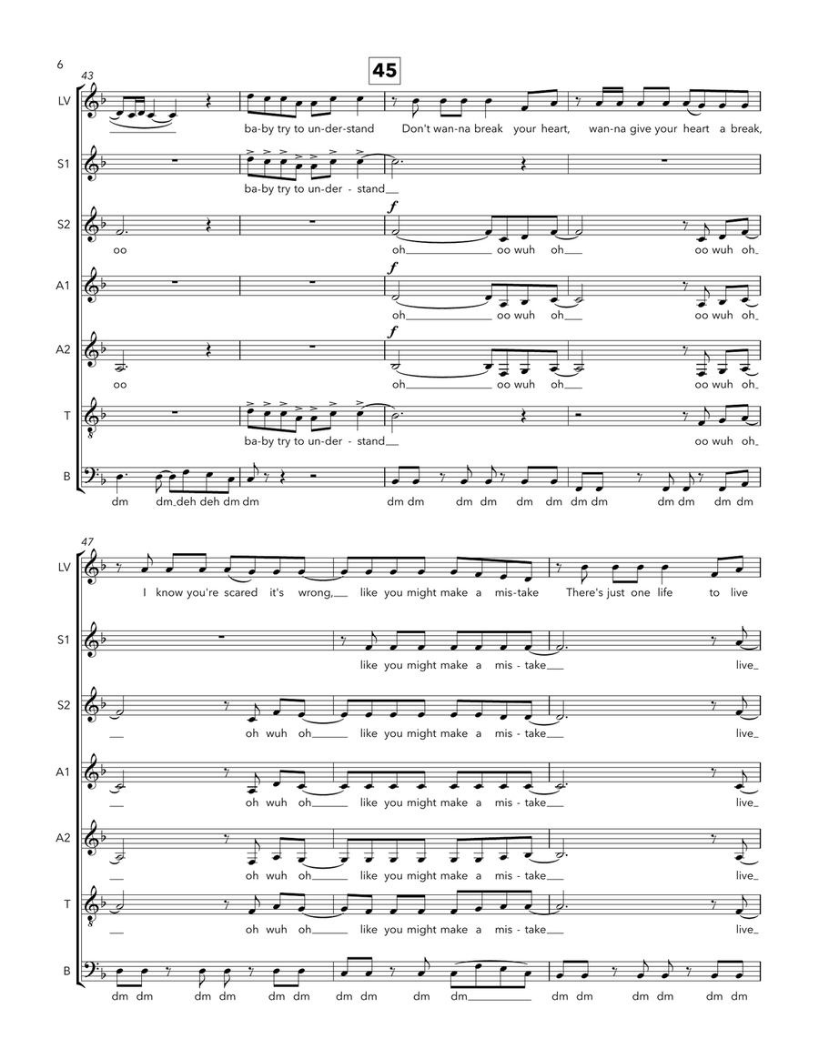 Give Your Heart A Break A Cappella scores gallery preview page 6