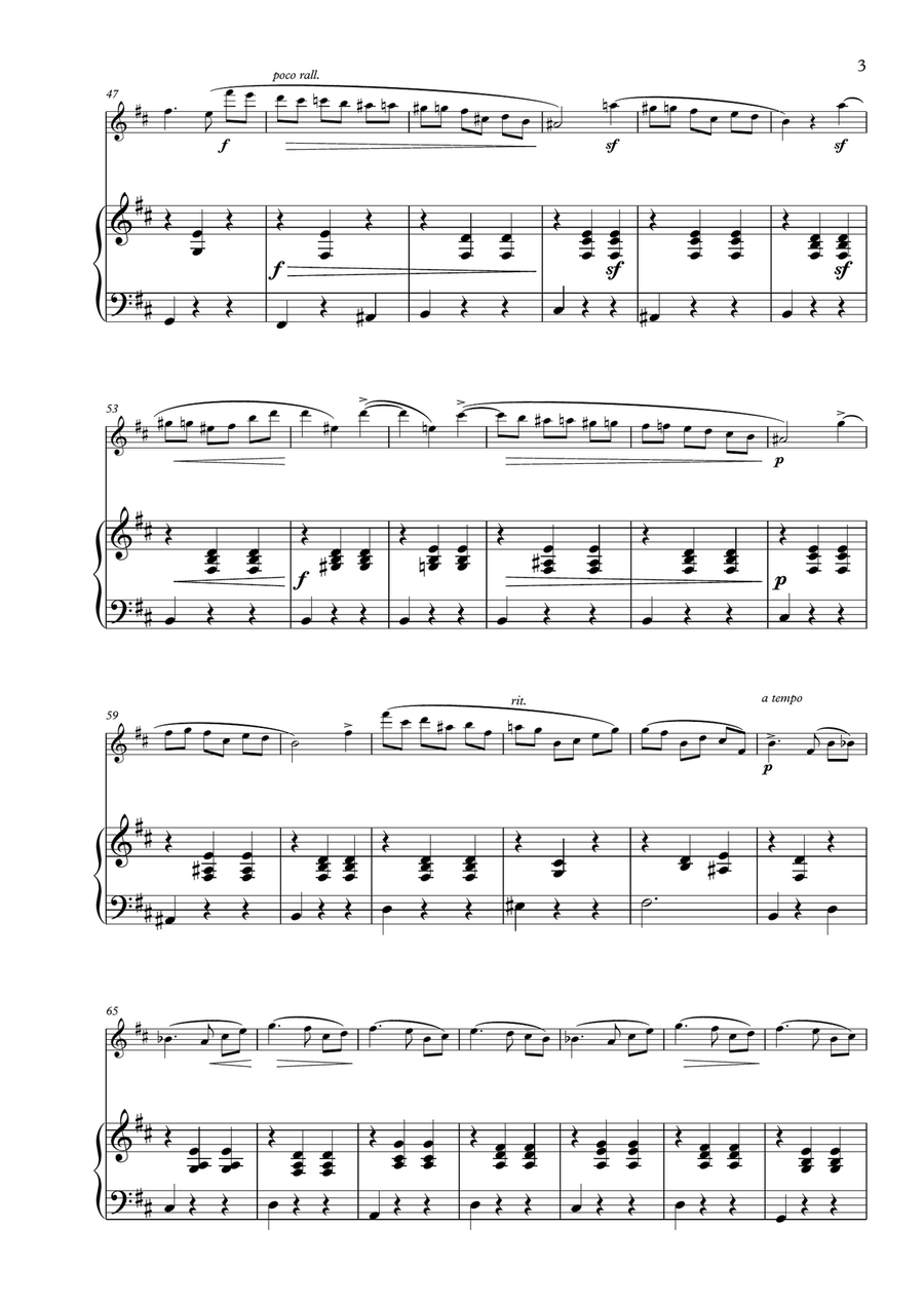 Waltz in B Minor Op. 69, No. 2 for Flute & Piano Flute Solo scores gallery preview page 3