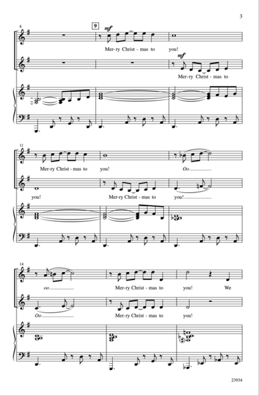We Wish You a Merry Christmas 2-Part scores gallery preview page 3