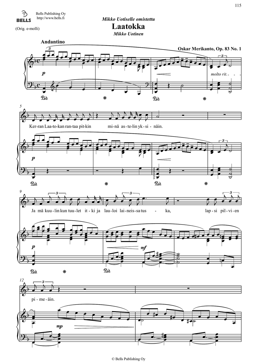 Laatokka, Op. 83 No. 1 (D minor)