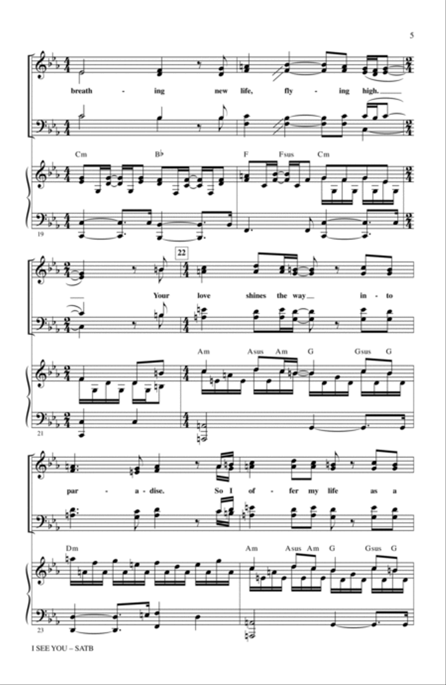 I See You (Theme from Avatar) 4-Part scores gallery preview page 4