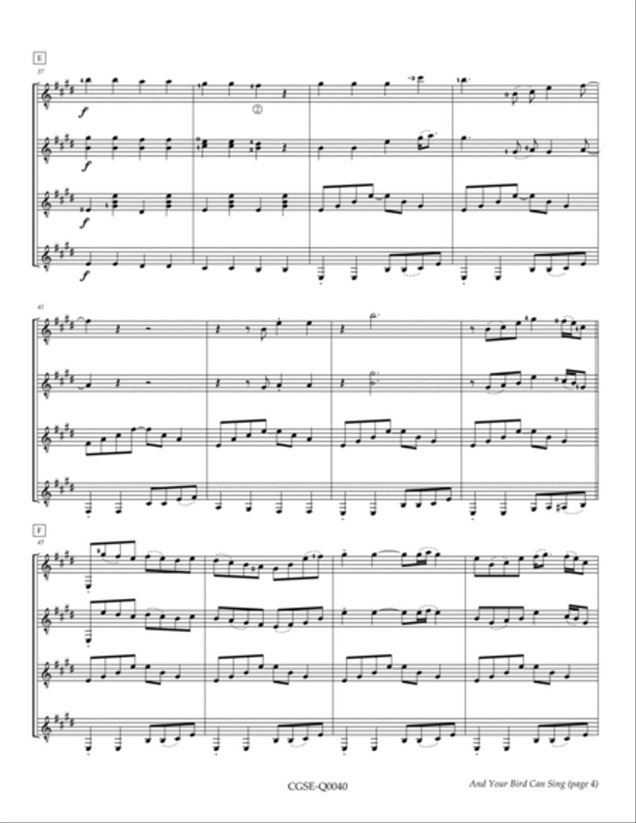 And Your Bird Can Sing Guitar Ensemble scores gallery preview page 6