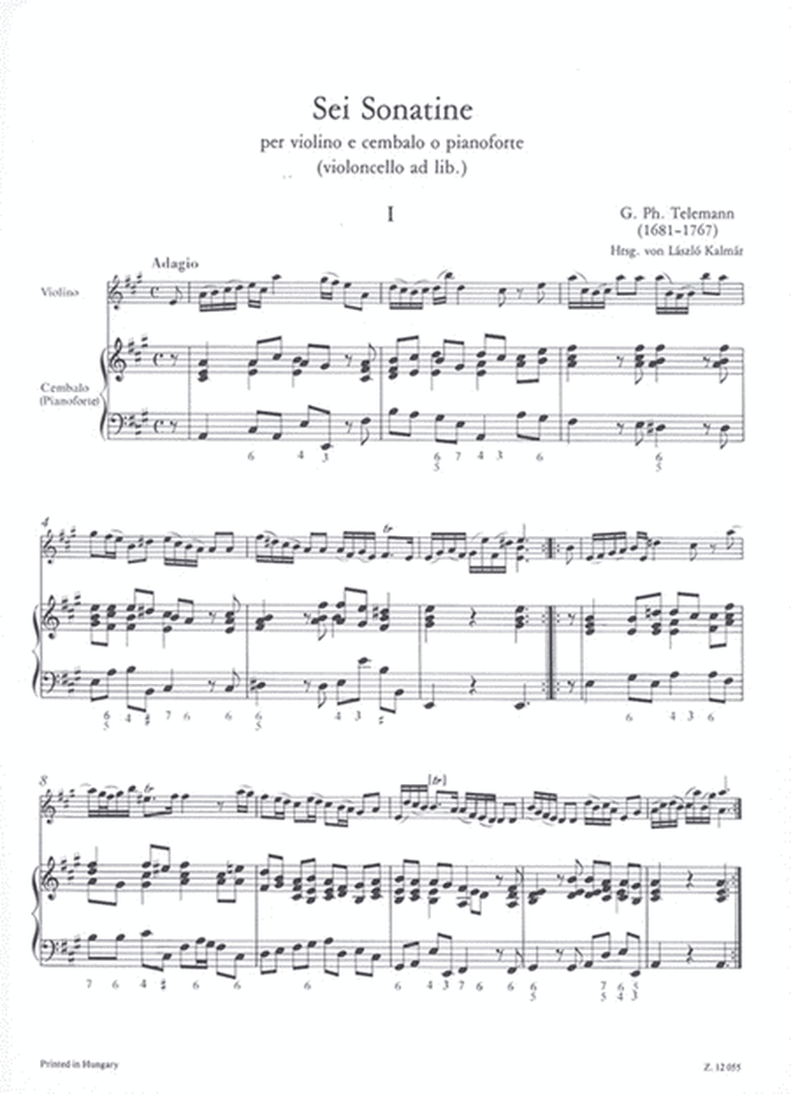 Sei sonatine für Violine und CZalo (Klavier)