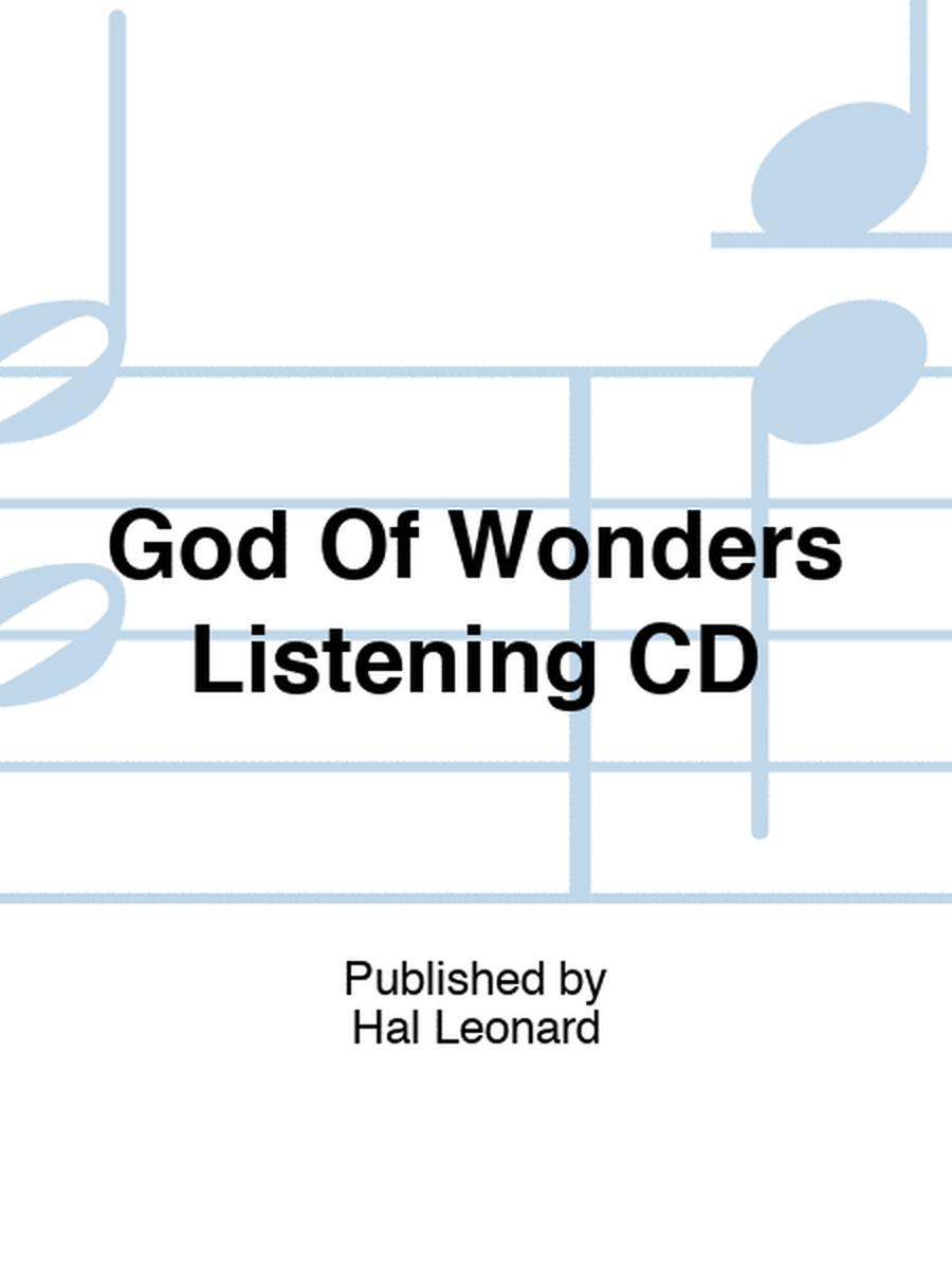 God Of Wonders Listening CD