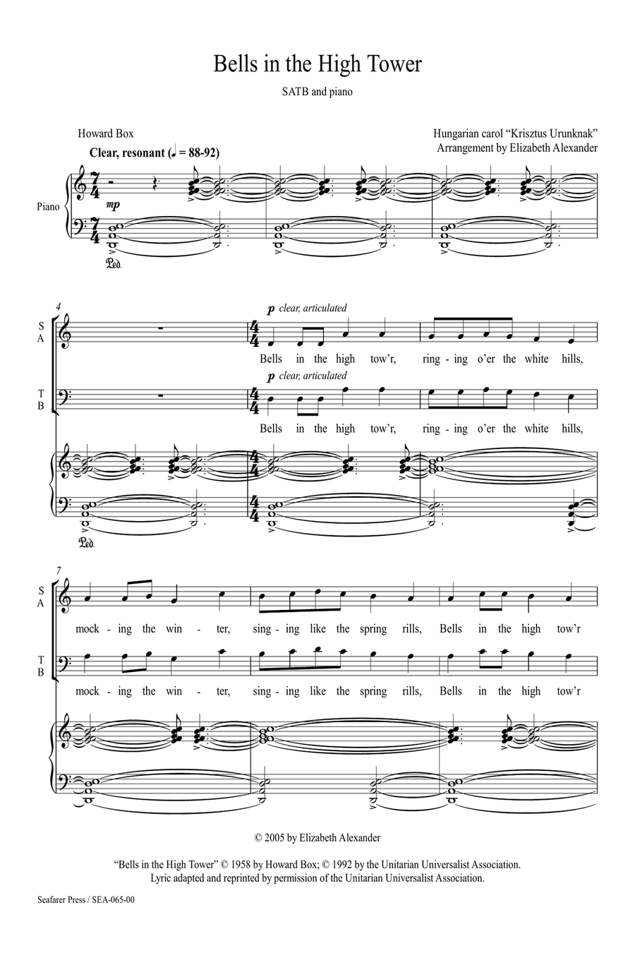 Bells in the High Tower 4-Part scores gallery preview page 3