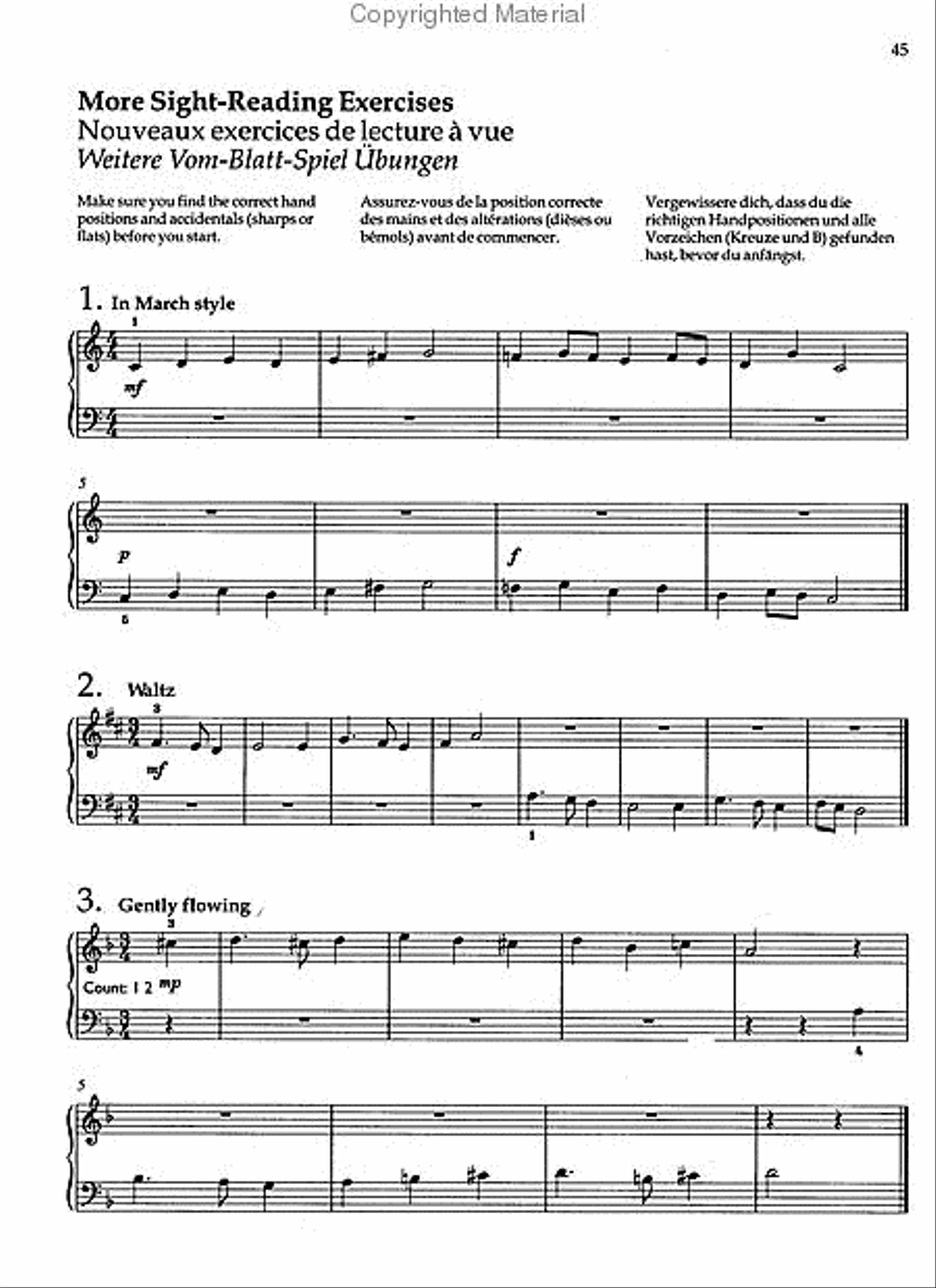 John Kember – Piano Sight-Reading – Volume 1 Piano Solo scores gallery preview page 4