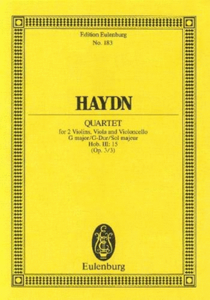 Book cover for String Quartet in G Major, Op. 3/3, Hob.III:15
