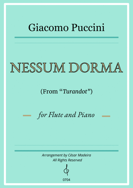 Nessun Dorma by Puccini - Flute and Piano (Full Score) image number null