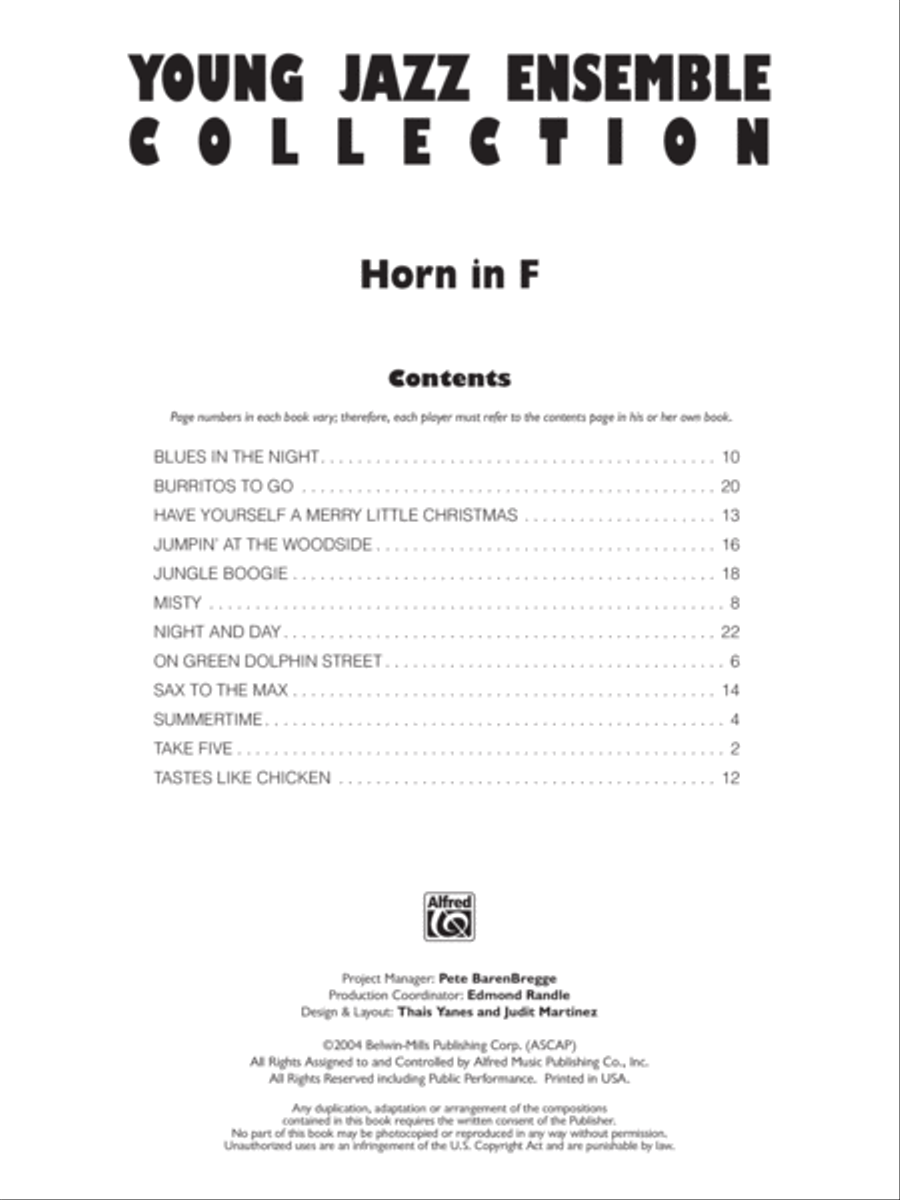 Young Jazz Ensemble Collection Jazz Ensemble scores gallery preview page 2