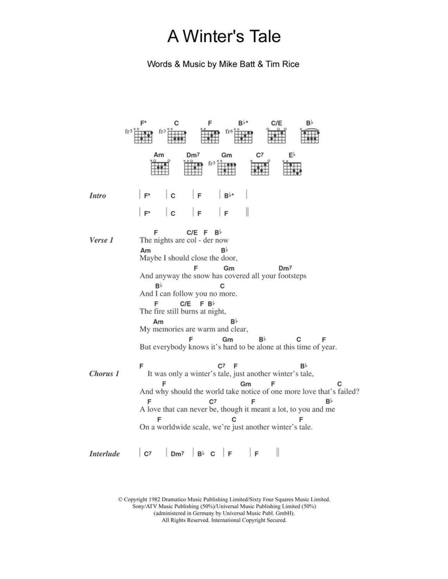 A Winter's Tale Acoustic Guitar scores gallery preview page 1