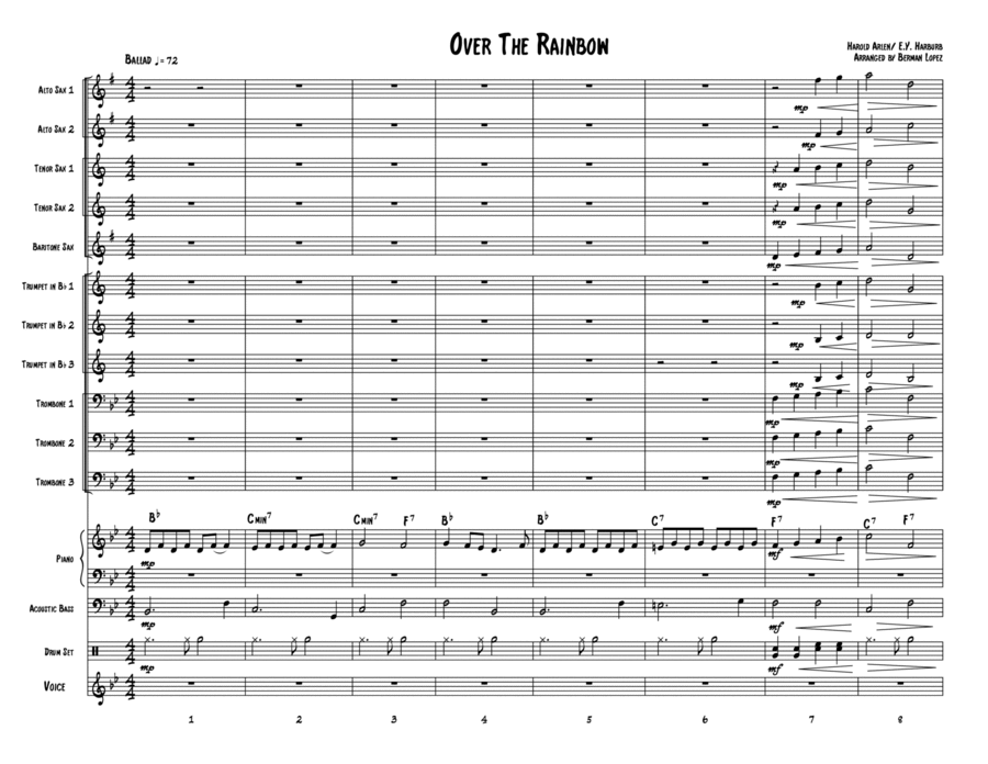 Over The Rainbow Jazz Ensemble scores gallery preview page 1