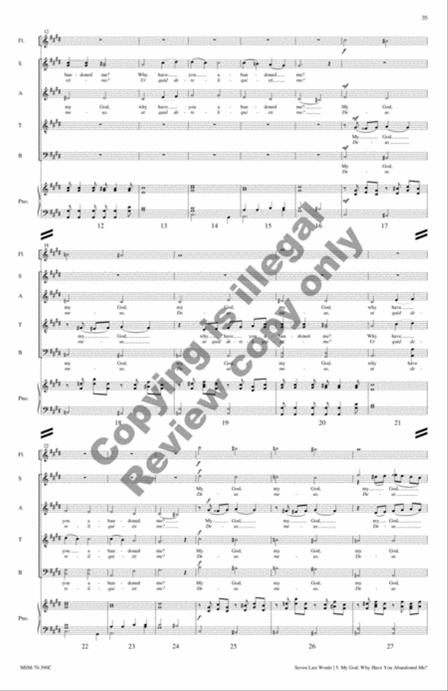 Seven Last Words (Chamber Ensemble Score) Choir scores gallery preview page 40