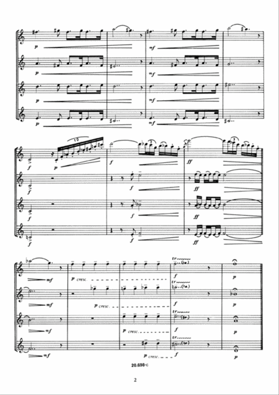 Em quatro flautas Woodwind Quartet scores gallery preview page 4