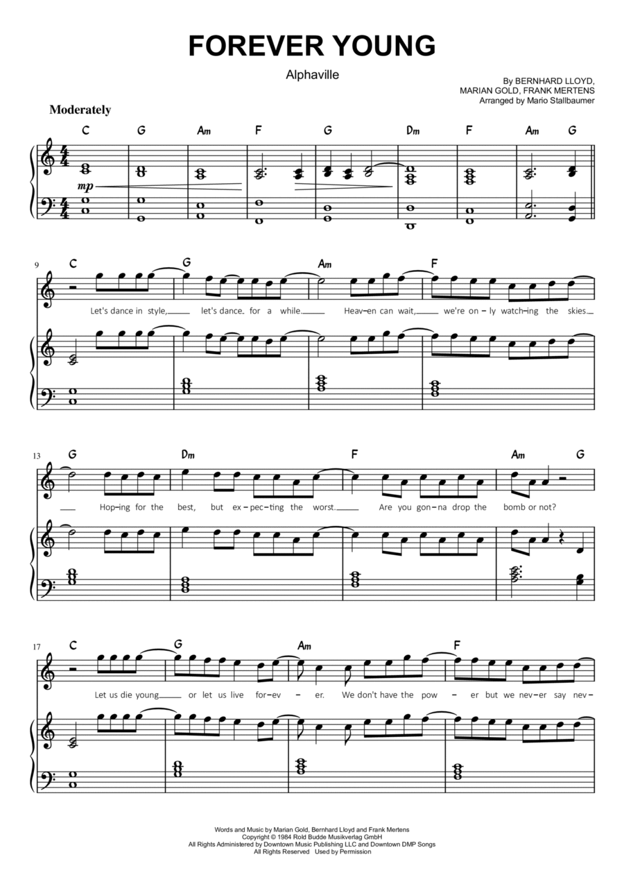 Forever Young Voice scores gallery preview page 1
