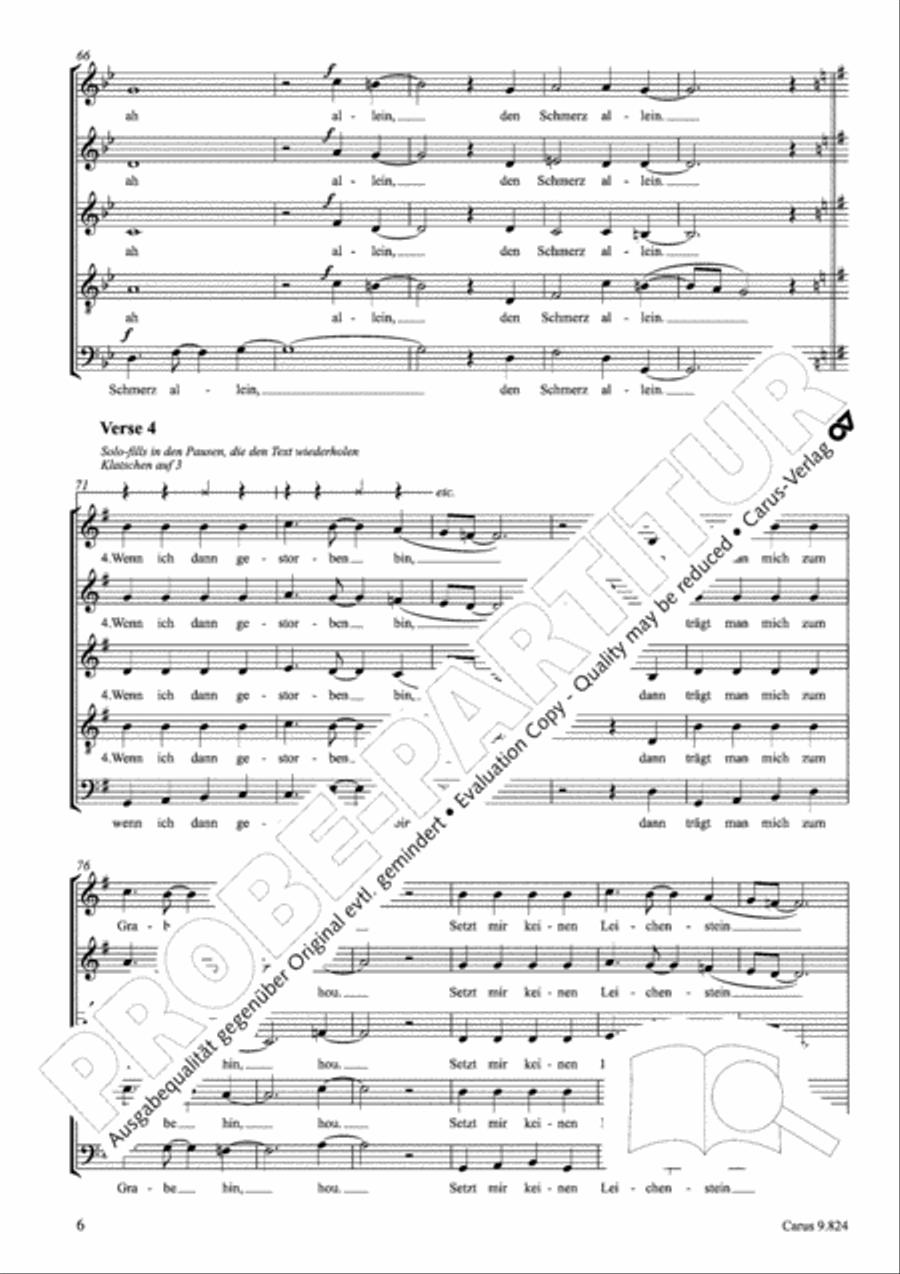Horch, was kommt con draussn rein SSATB scores gallery preview page 10