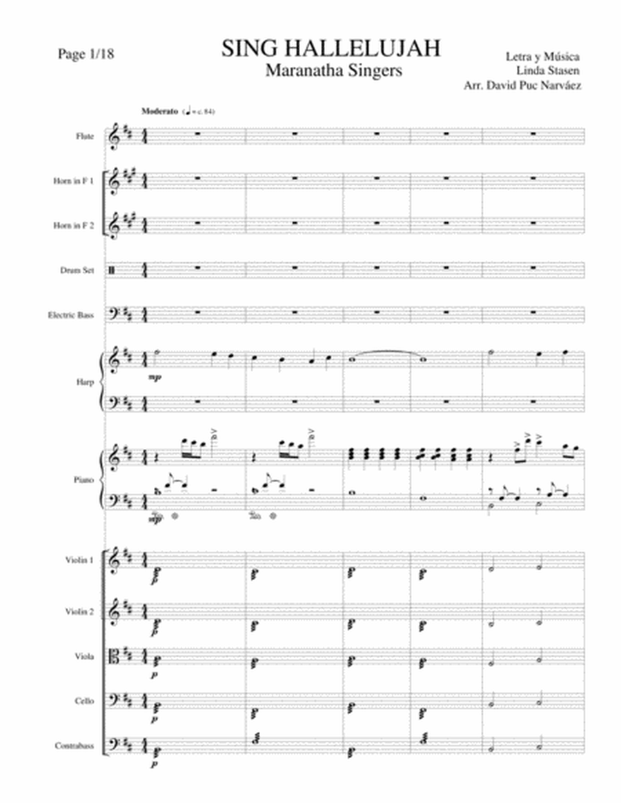 Maranatha Singers Sing Hallelujah Instrumental - Score + Set of parts image number null