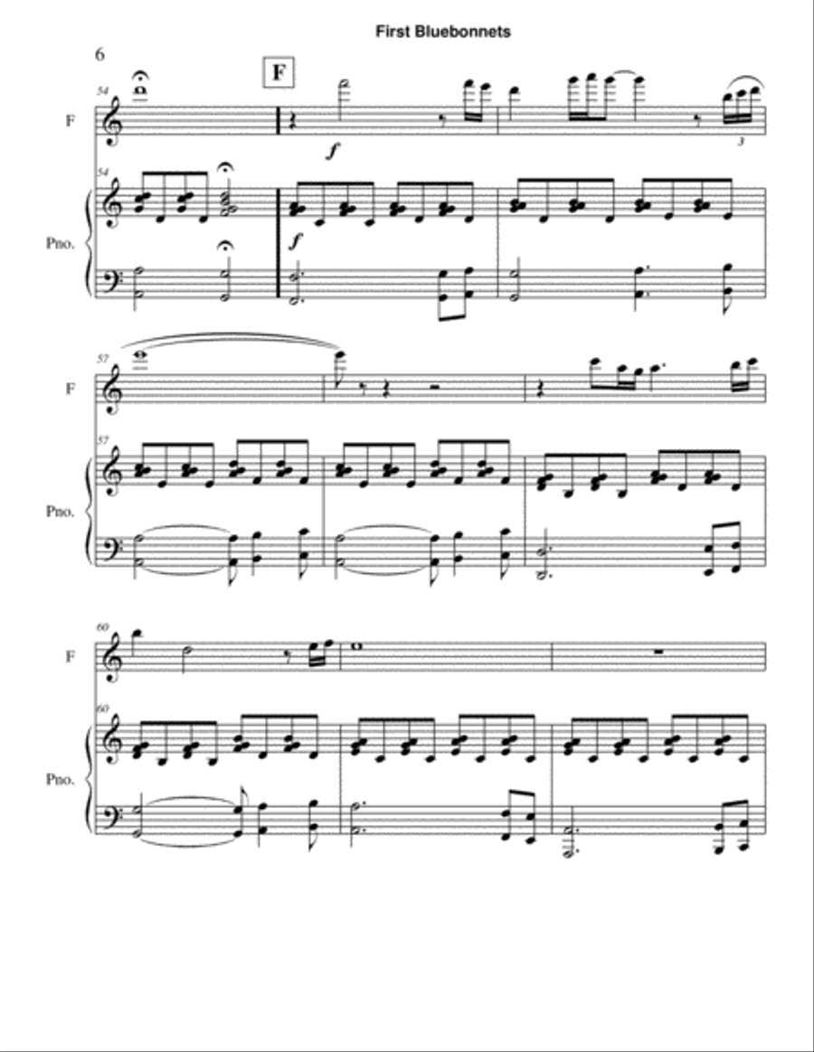First Bluebonnets of Spring Flute Solo scores gallery preview page 6