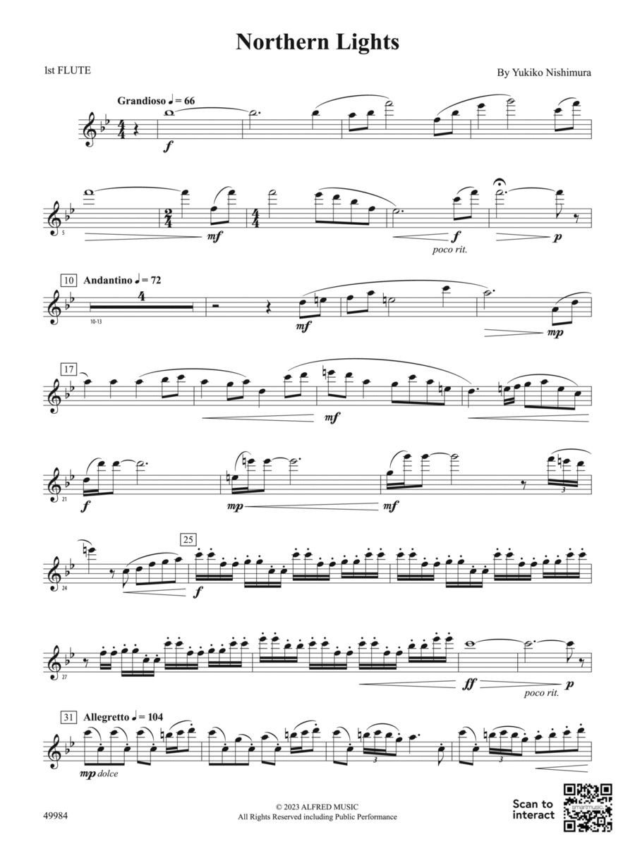 Northern Lights: Flute Concert Band scores gallery preview page 1