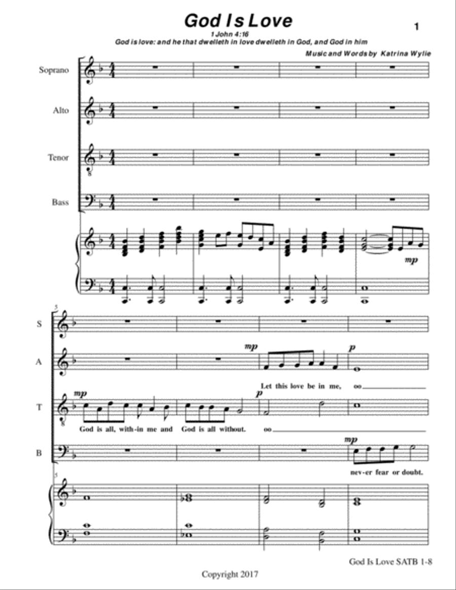 God is Love God is Love 4-Part scores gallery preview page 1