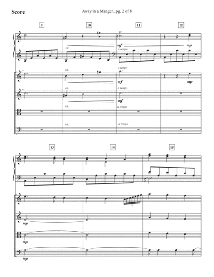 Away in a Manger Piano Quintet scores gallery preview page 2