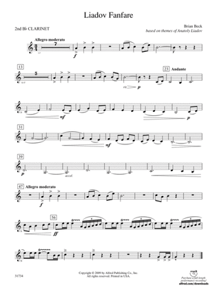 Liadov Fanfare: 2nd B-flat Clarinet