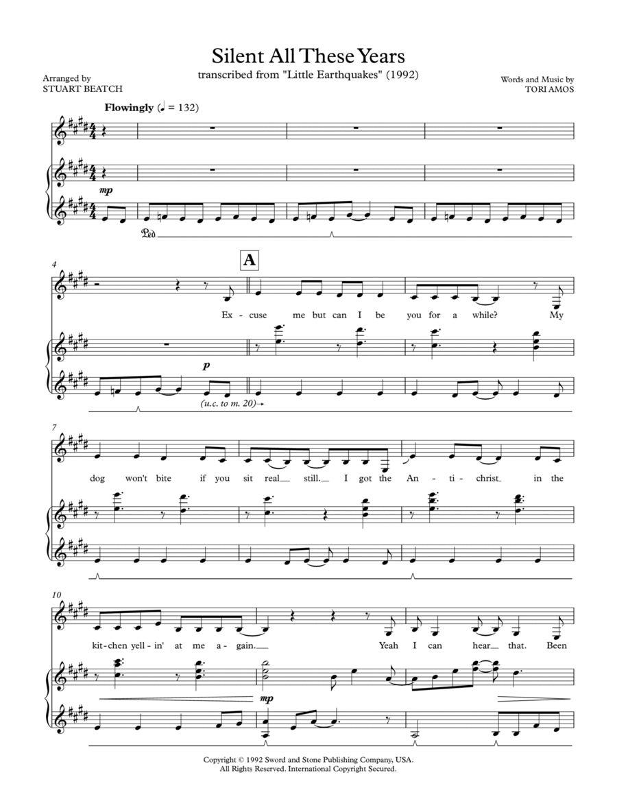 Silent All These Years Voice scores gallery preview page 1