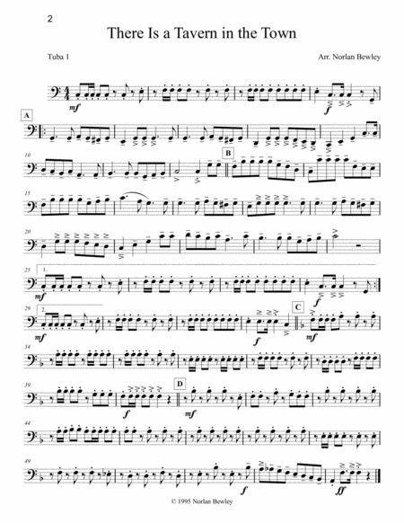 Octubafest Tuba 1 Bass Clef Part Book - Tuba/Euphonium Quartet by Traditional Euphonium - Digital Sheet Music