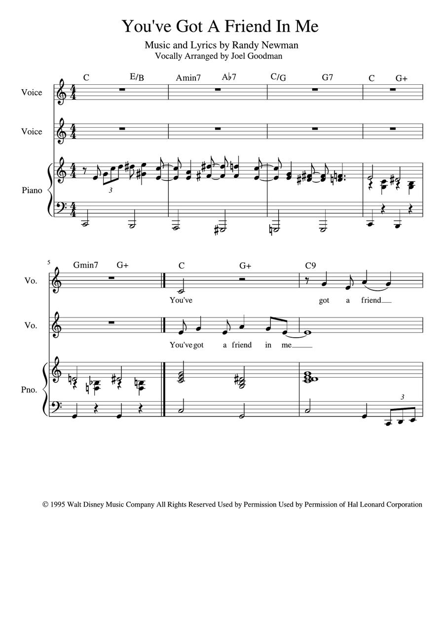 You've Got A Friend In Me Vocal Duet scores gallery preview page 1