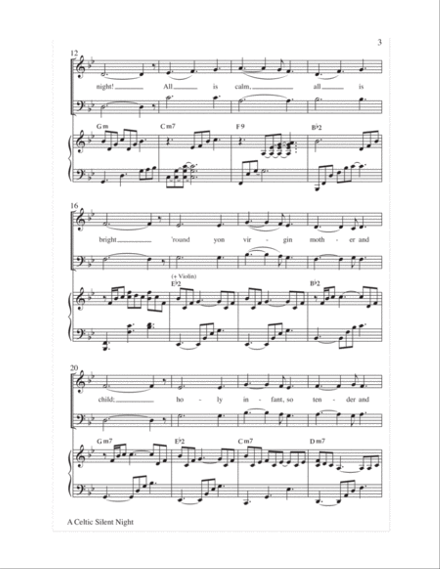 A Celtic Silent Night 3-Part scores gallery preview page 4