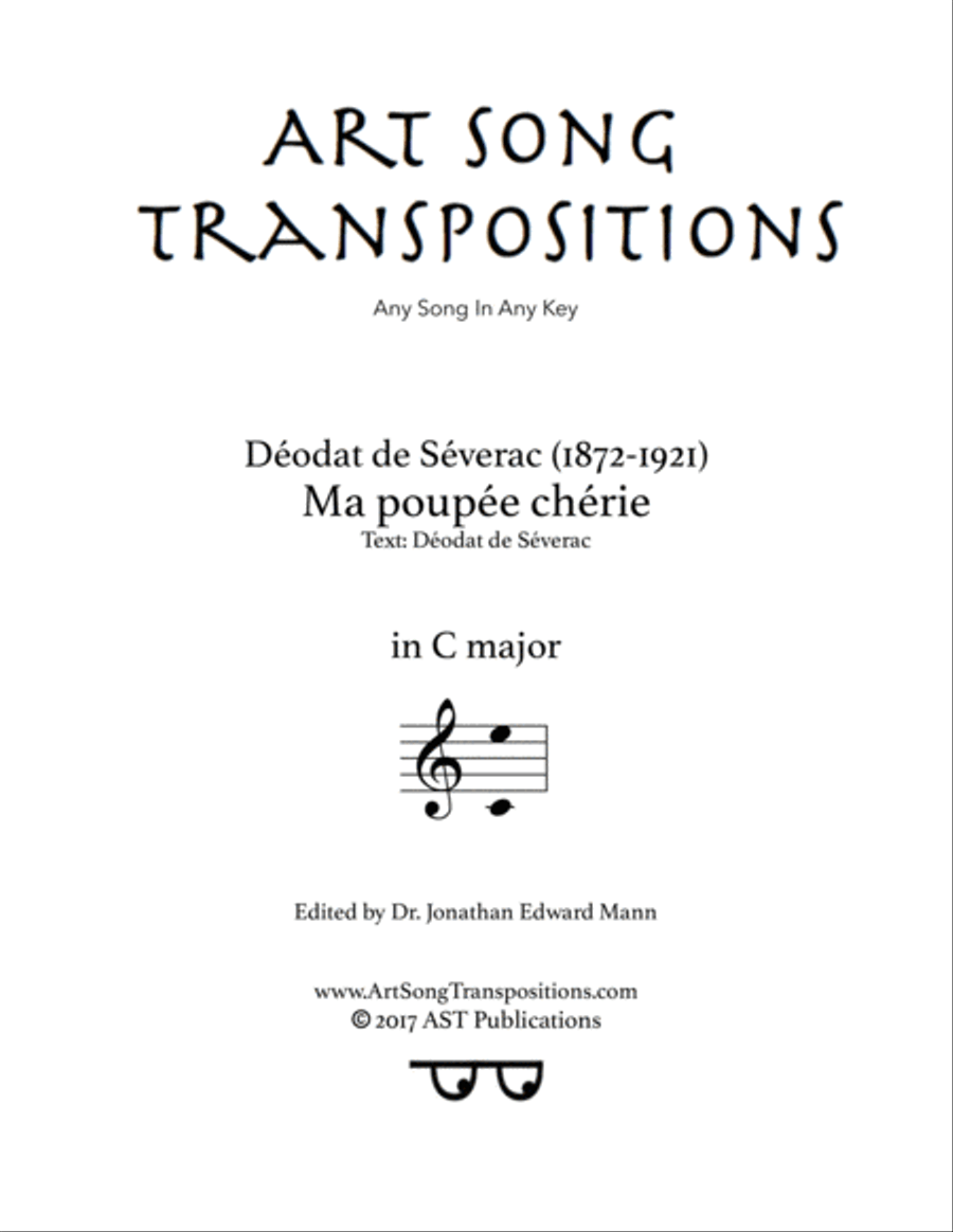 DE SÉVERAC: Ma poupée chérie (transposed to C major) Voice scores gallery preview page 1