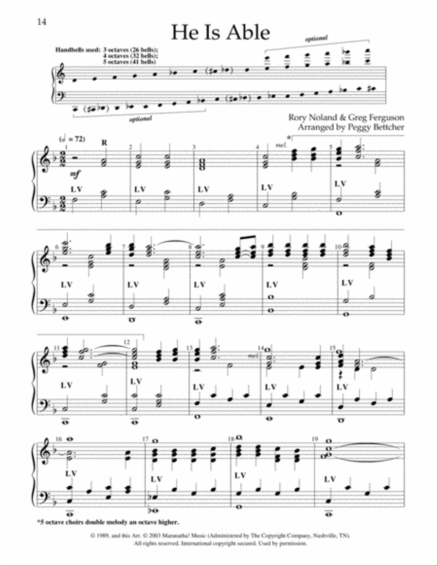 Easy to Ring Praise and Worship 5-Octaves scores gallery preview page 6