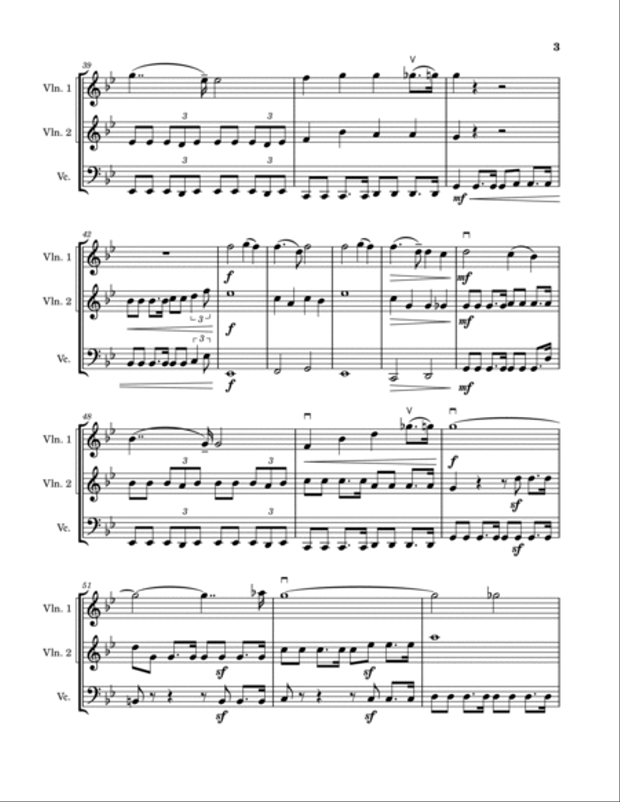 Nearer, My God, To Thee String Trio scores gallery preview page 3