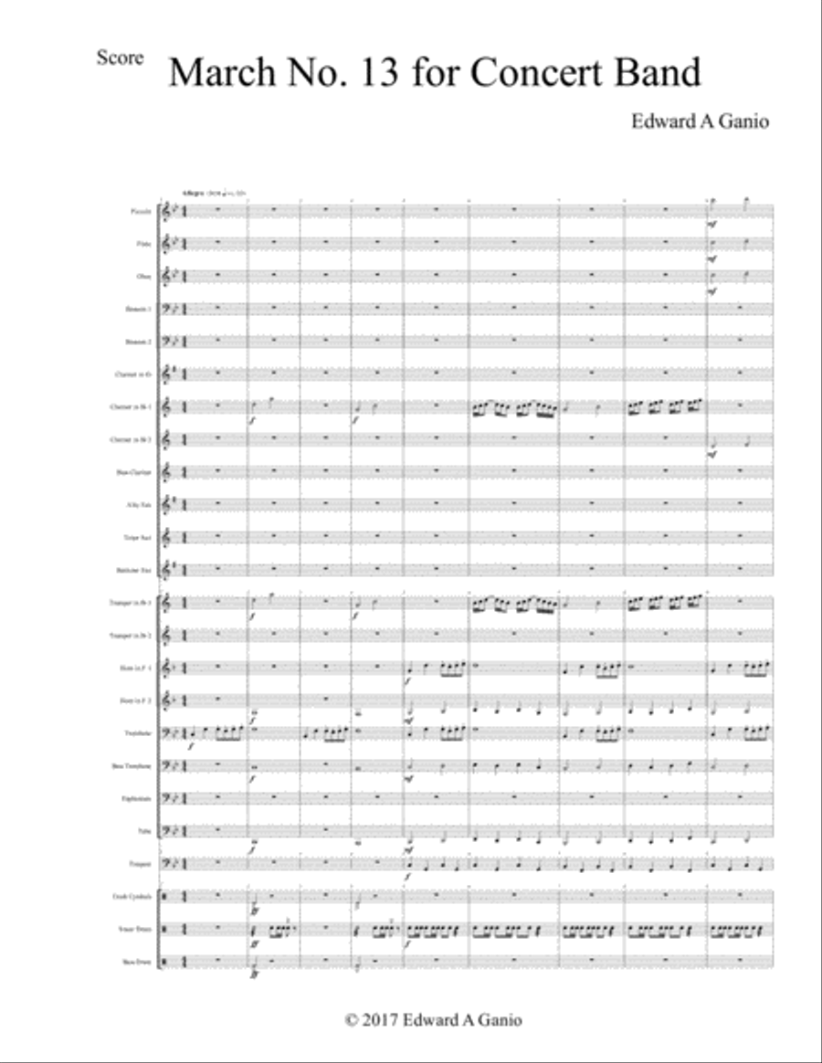 March No. 13 for Concert Band Concert Band scores gallery preview page 1