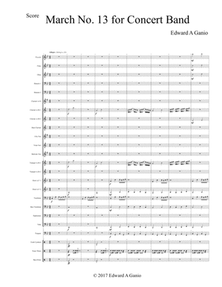 March No. 13 for Concert Band