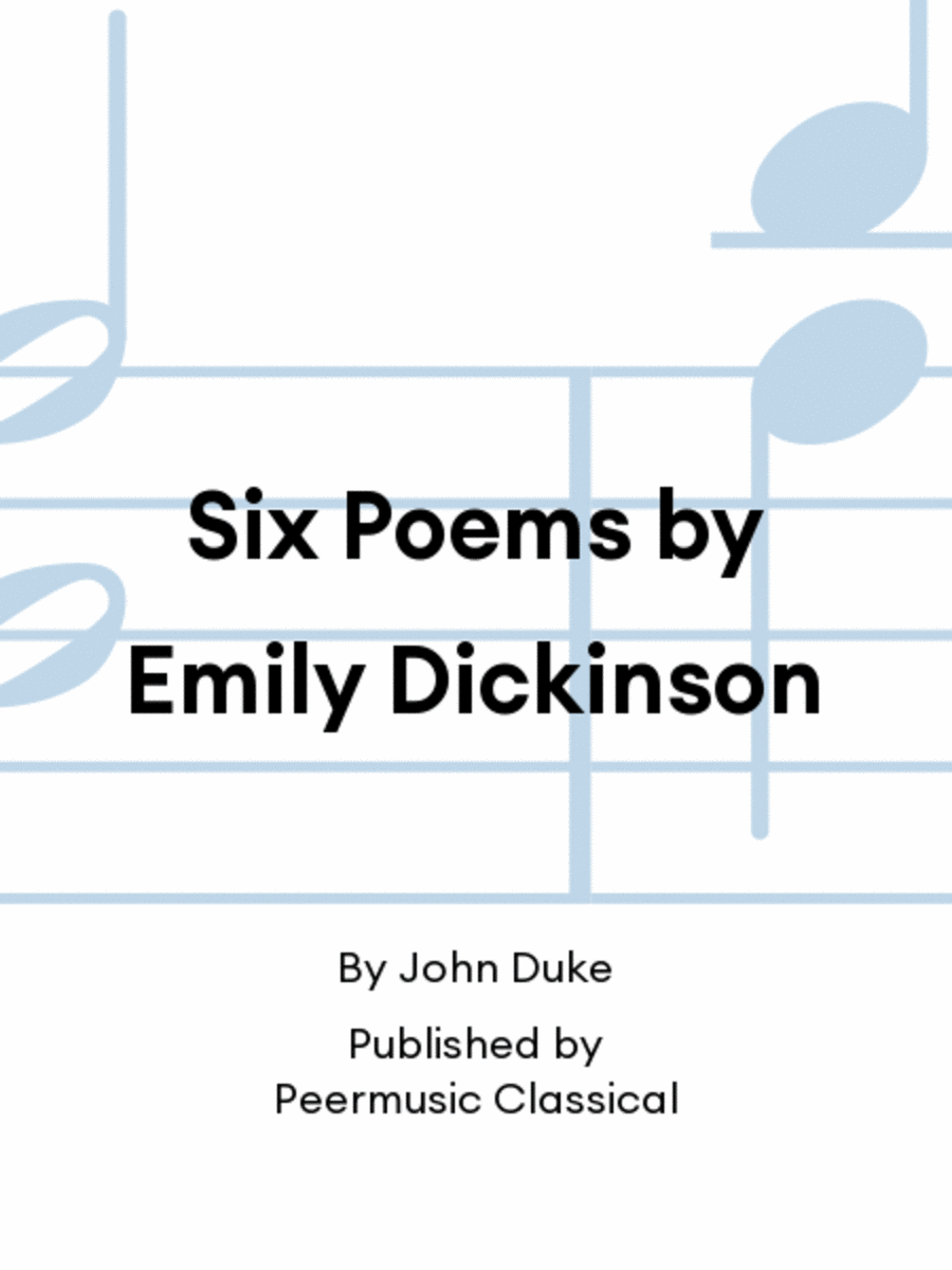 Six Poems by Emily Dickinson Chamber Music scores gallery preview page 1