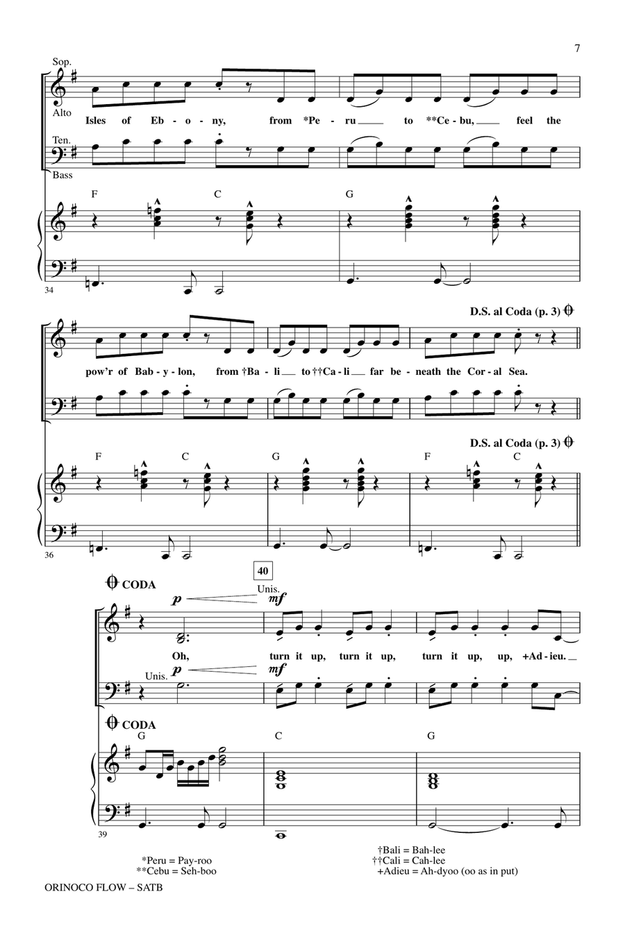 Orinoco Flow (arr. Kirby Shaw) 4-Part scores gallery preview page 6