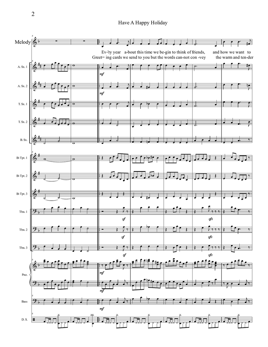 Have A Happy Holiday Piano, Vocal scores gallery preview page 2