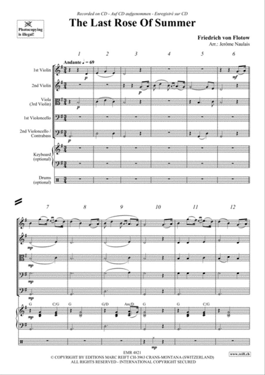 The Last Rose Of Summer The Last Rose Of Summer String Orchestra scores gallery preview page 3