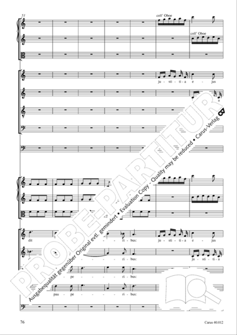 Beatus vir (How blest is he) Psalm 111 4-Part scores gallery preview page 77