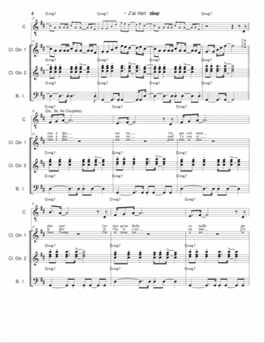J'ai rien à dire J'ai rien à dire Electric Guitar scores gallery preview page 4