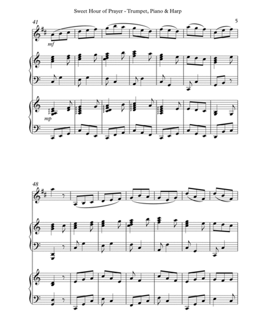 Sweet Hour of Prayer, Trio for Bb Trumpet, Piano & Harp image number null