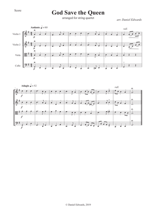 Book cover for God Save the Queen - arranged for string quartet