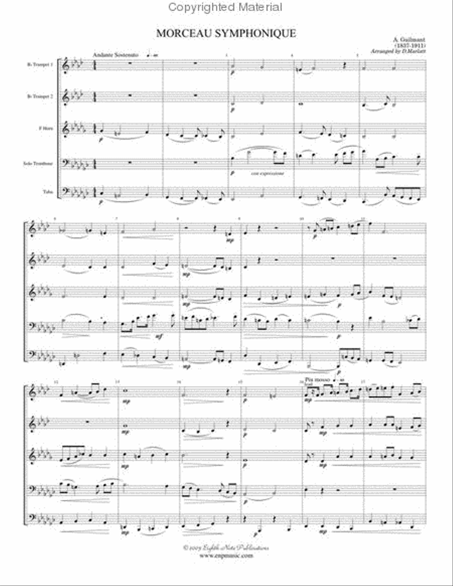 Morceau Symphonique Brass Quintet scores gallery preview page 2