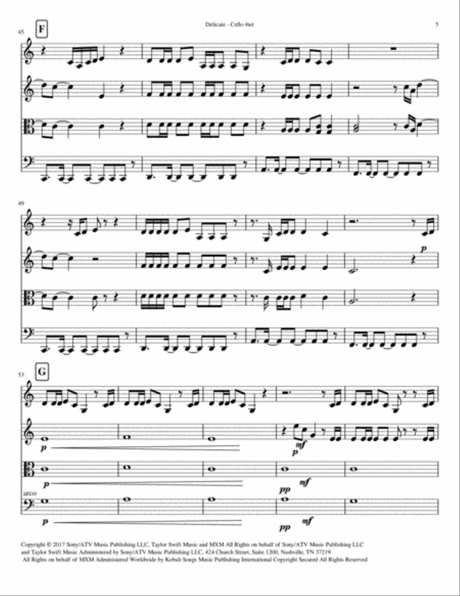 Delicate String Quartet scores gallery preview page 5
