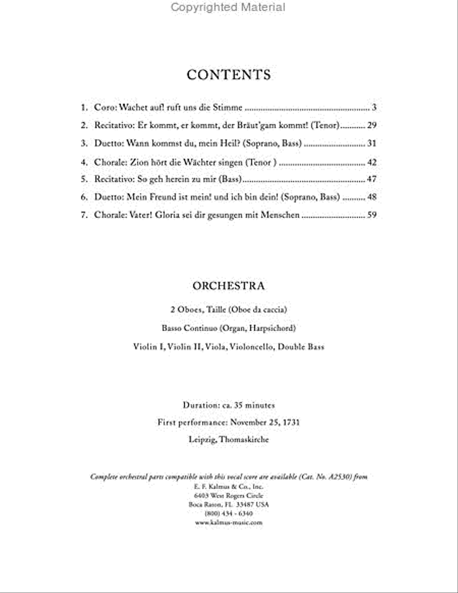 Wachet auf, ruft uns die Stimme, BWV 140 Choir scores gallery preview page 2