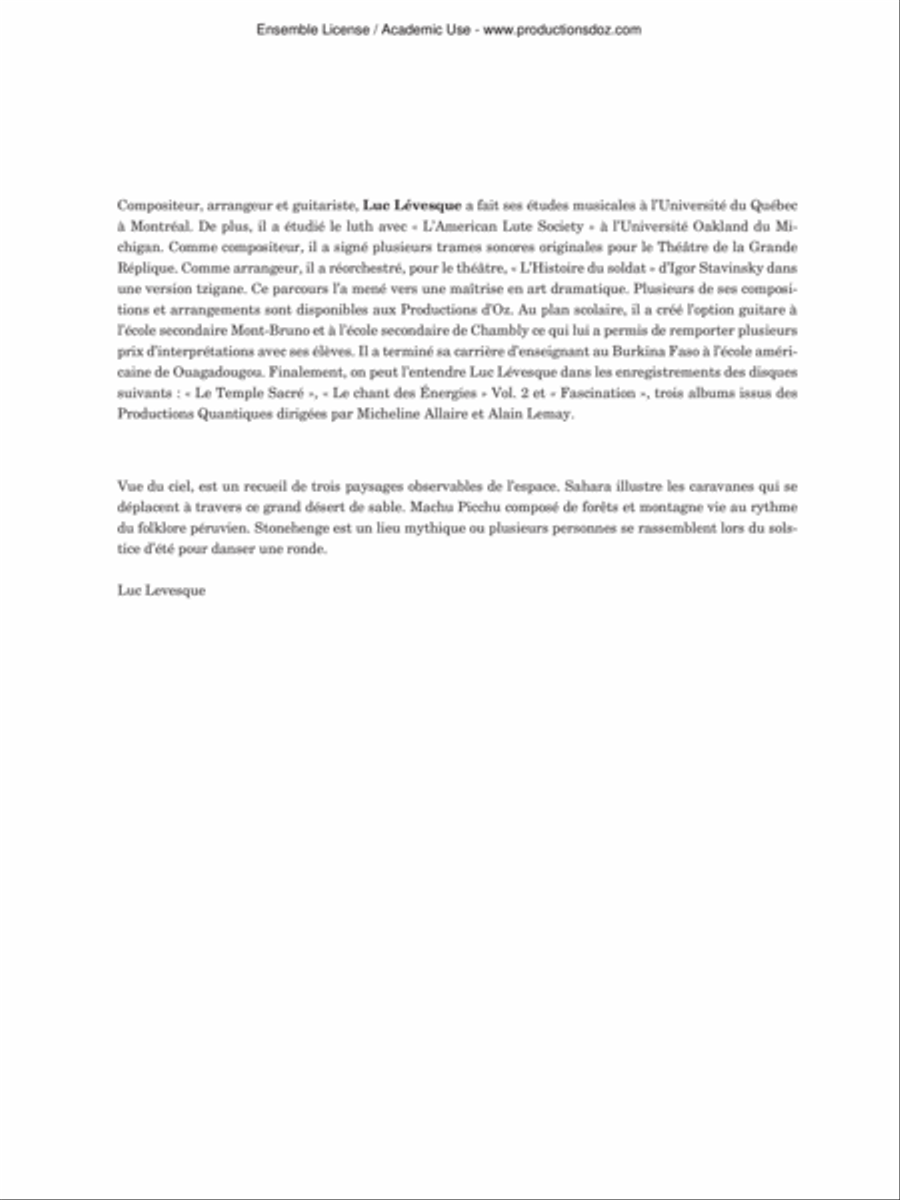 Vue du ciel Guitar Ensemble scores gallery preview page 2