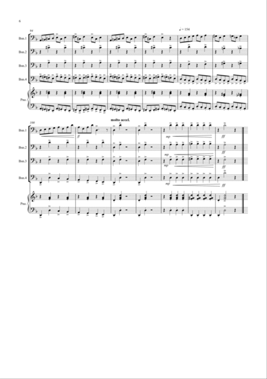 2 Classical Favourites for Bassoon Quartet (volume one) 2 Classical Favourites for Bassoon Quartet (volume one) Bassoon Quartet scores gallery preview page 6